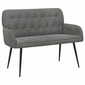 vidaXL Tv&aring;sitssoffa med metallben 2-sits M&ouml;rkgr&aring; Sammet