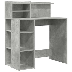 vidaXL Skrivbord Betonggr&aring; Konstruerat tr&auml; 90 x 48 x 101,5 cm