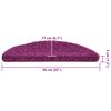 vidaXL Trappmattor 15 st 56x17x3 cm violett halvrunda
