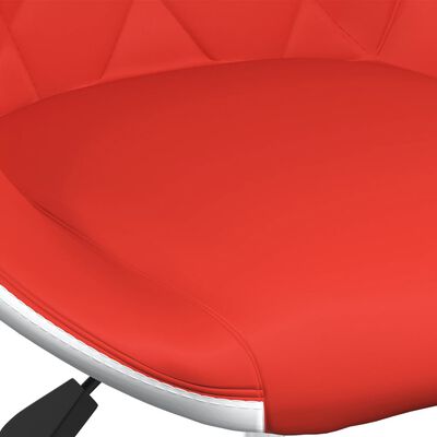 vidaXL Snurrbara matstolar 2 st röd och vit konstläder