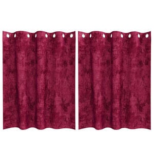 vidaXL Sammetsgardiner med gardiner 2 pcs Vinr&ouml;d 140 x 140 cm Sammet