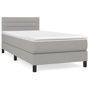 vidaXL Rams&auml;ng med madrass ljusgr&aring; 80x200 cm tyg