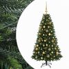 vidaXL Konstgjord julgran med kulor 120 cm 150 LED-lampor Varmvit