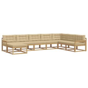 vidaXL Utomhussoffset 8 pcs Vit och Beige