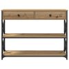 vidaXL Konsol Bord med låda med hylla artisan ek 100 x 28 x 75 cm
