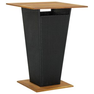 vidaXL Barbord svart 80x80x110 cm konstrotting och massivt akaciatr&auml;