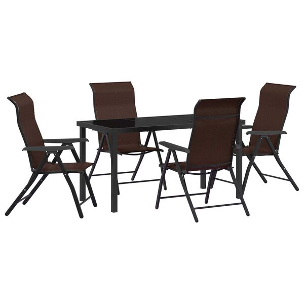 vidaXL Tr&auml;dg&aring;rdsm&ouml;belset 5 pcs Brun Poly rattan