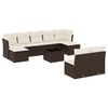 vidaXL Loungegrupp 10 delar med brun dynor konstrotting