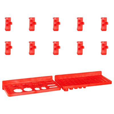 vidaXL Sortimentlådsats med väggpaneler 29 delar röd och svart