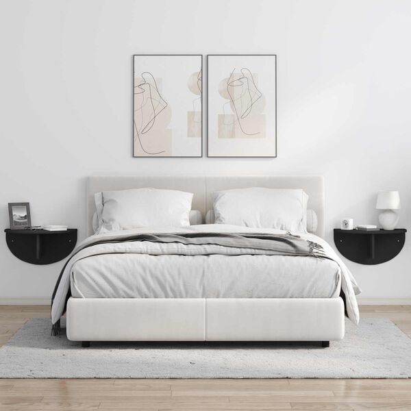 vidaXL V&auml;gg hylla V&auml;ggmonterad Svart 48 x 24 x 24 cm Konstruerat tr&auml;