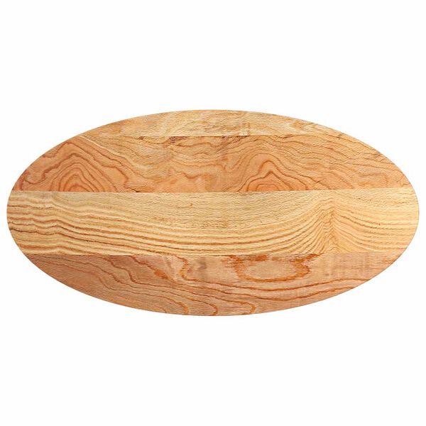 vidaXL Bordsskiva ljusbrun 120x60x4 cm massiv ek oval