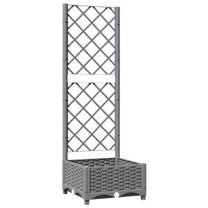 vidaXL Odlingsl&aring;da med spalj&eacute; ljusgr&aring; 40x40x121,5 cm PP