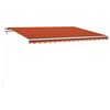 vidaXL Automatisk markis med vindsensor & LED 400x300 cm orange/brun