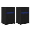 vidaXL LED S&auml;ngbord Cabinet 2 st Svart ek 38 x 34 x 61 cm