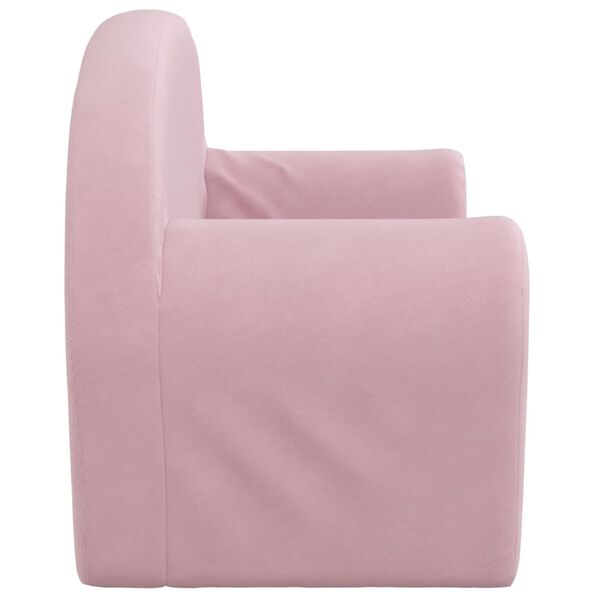 vidaXL Barnsoffa 2-sits rosa mjuk plysch