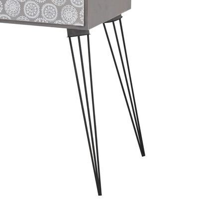 vidaXL Sängbord med 1 låda rektangulär grå