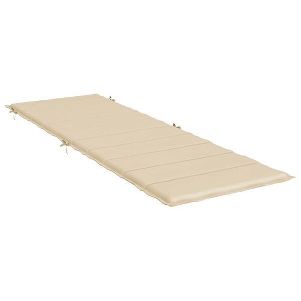 vidaXL Solsängsdyna beige 186x58x4 cm oxfordtyg