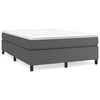 vidaXL Boxspring-s&auml;ngram gr&aring; 140x200 cm konstl&auml;der