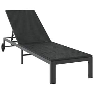 vidaXL Solb&auml;dd Reclining Svart 206 x 62.5 x 74 cm konstrotting