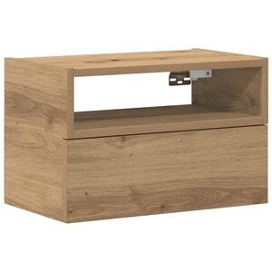 vidaXL V&auml;ggmonterat s&auml;ngbord artisan ek 45x26x28,5 cm