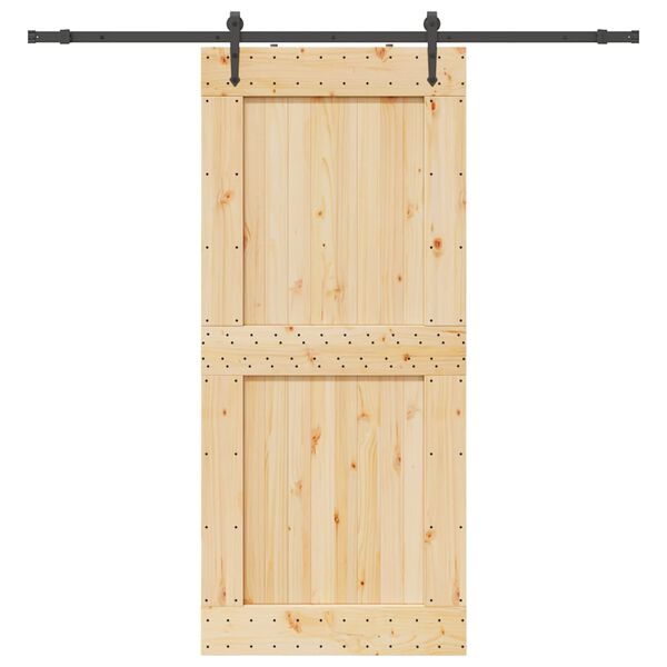 vidaXL Skjutd&ouml;rr med beslag 100x210 cm massiv furu