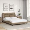 vidaXL Bed Frame with LED without Mattress "Hvar" Cappuccino 140x200 cm