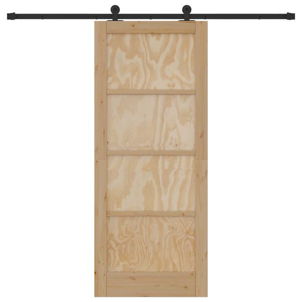 vidaXL Skjutdörr ORKDAL Brun 83 x 202 cm Massiv furu