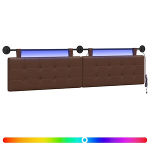 vidaXL H&auml;ngande s&auml;nggavel Med LED-lampa Brun Konstl&auml;der