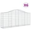 vidaXL Gabioner b&aring;gformade 6 st 200x30x80/100 cm galvaniserat j&auml;rn
