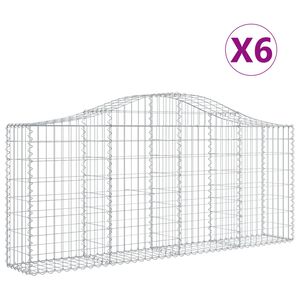 vidaXL Gabioner b&aring;gformade 6 st 200x30x80/100 cm galvaniserat j&auml;rn