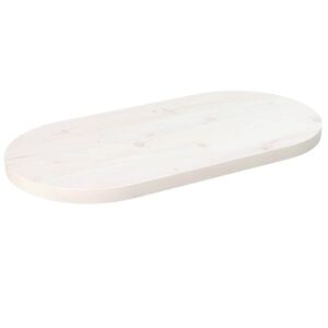 vidaXL Bordsskiva vit 60x30x2,5 cm oval massiv furu