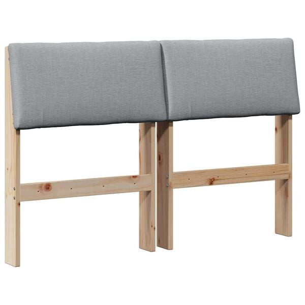 vidaXL Kl&auml;dd s&auml;nggavel Ljusgr&aring; 120 cm Massiv furu