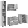 vidaXL Badrumsm&ouml;belset 4 pcs Gr&aring; Sonoma Konstruktions tr&auml; och metall