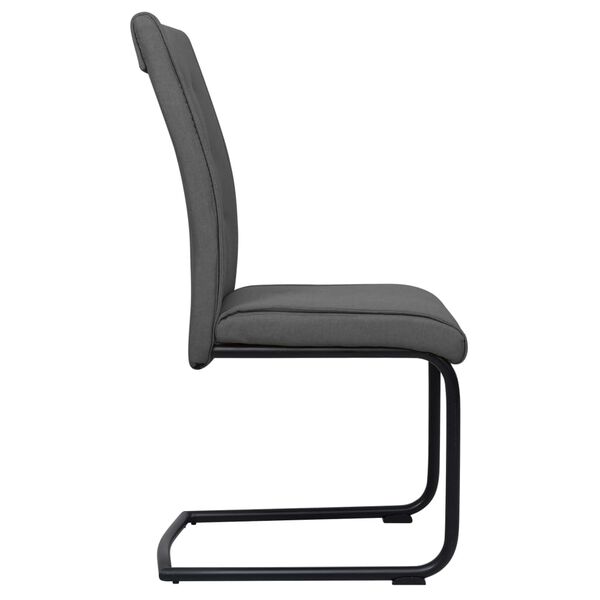 vidaXL Frib&auml;rande matstolar 2 st m&ouml;rkgr&aring; tyg