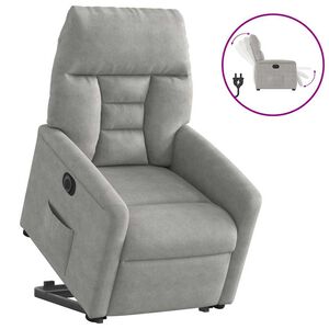 vidaXL Elektrisk reclinerf&aring;t&ouml;lj med uppresningshj&auml;lp mikrofibertyg