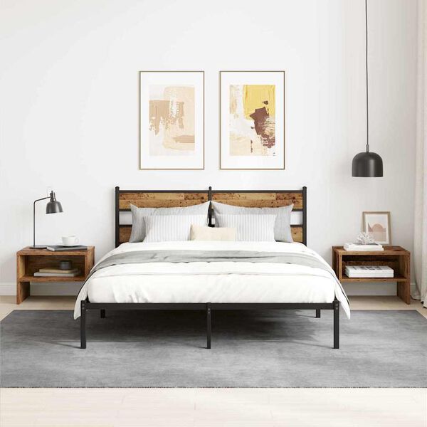 vidaXL Nattduksbord 2 pcs Gammalt tr&auml; 40 x 40 x 30 cm Konstruerat tr&auml;