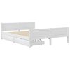 vidaXL S&auml;ngram med 2 l&aring;dor vit massiv furu 140x200 cm