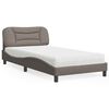 vidaXL Bed with Mattress "Hvar" Taupe 100x200 cm Fabric