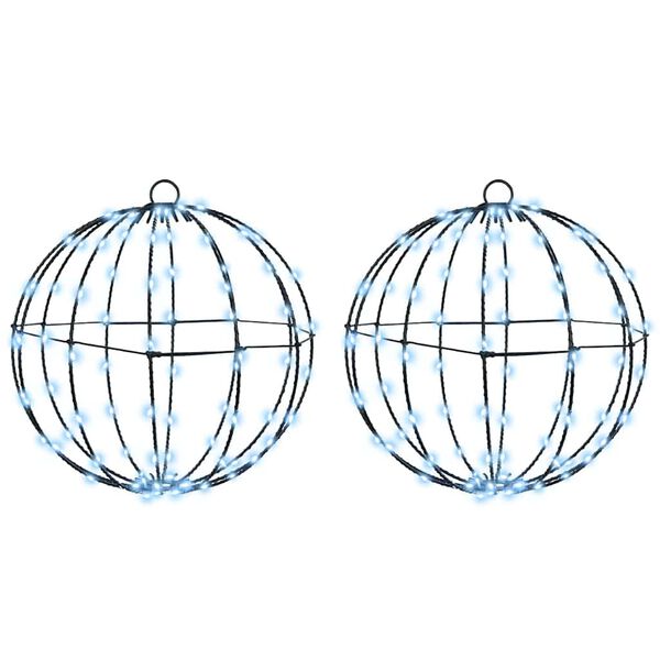 vidaXL Ball 2 pcs Kallvit 31,5 x 31,5 x 32 cm Metall