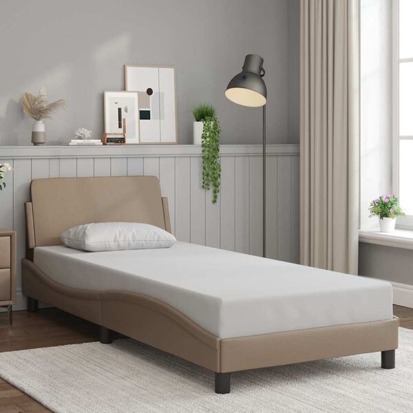 vidaXL Bed Frame "Dover" Cappuccino 90x200 cm Faux Leather