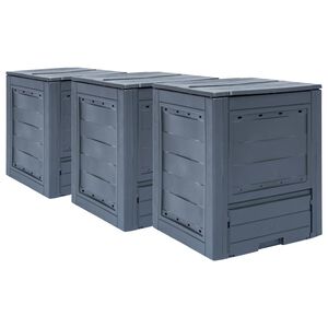 vidaXL Tr&auml;dg&aring;rdskompost 3 st gr&aring; 60x60x73 cm 780 L