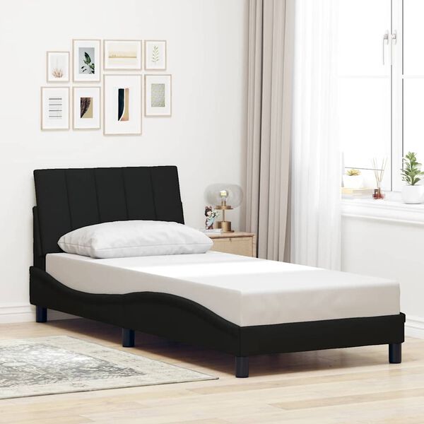 vidaXL Bed Frame without Mattress "Hanko" Black 90x190cm Fabric