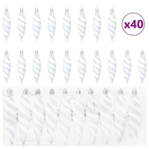 vidaXL Jul Spiralformad Kula 40 st Vit 3 x 11 cm Plast