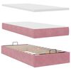 vidaXL Ottoman s&auml;ngram med madrass rosa 100x200 cm sammet