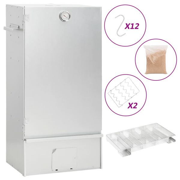 vidaXL R&ouml;ksk&aring;p med kallr&ouml;ksgenerator galvaniserat st&aring;l