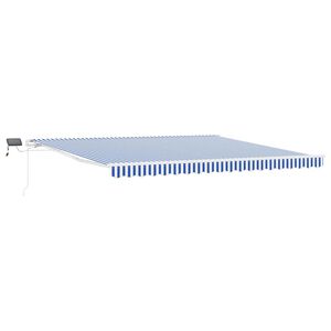 vidaXL Utdragbar markis Bl&aring; och Vit 450 &times; 300 cm