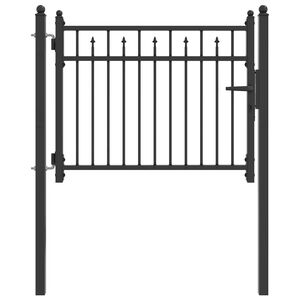 vidaXL Staketgrind BAARLO 100 x 75 cm Metall Svart L&aring;sbar