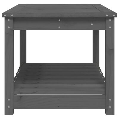 vidaXL Trädgårdsbord grå 82,5x50,5x45 cm massiv furu
