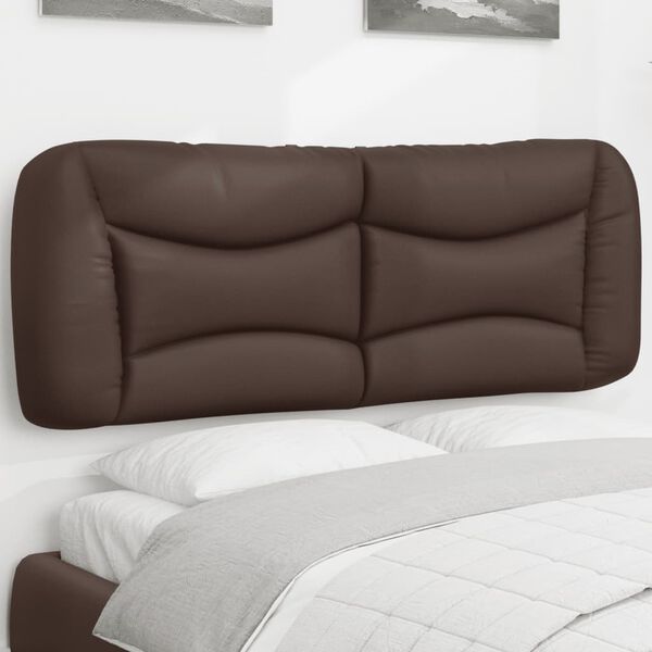 vidaXL Headboard Cushion "Hvar" Brown 140 cm Faux Leather