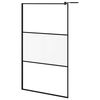 vidaXL Duschv&auml;gg 115x195 cm halvfrostat ESG-glas svart
